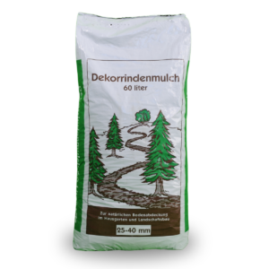 Dekorrindenmulch 60 Liter aus Rinde zur Bodenabdeckung im Garten und für Beete